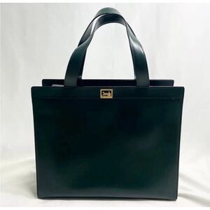 Celine Dark Green Leather Tote